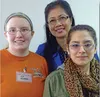 Katie Childs water/wastewater alumni stands with current water/wastewater student Jess Medina — the trade’s only female student. Childs is helping Medina with advice and mentorship. Center di
