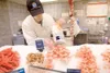 Aaron Kulhanek puts shrimp on ice at the beginning of the day
Monday morning at the Carrs/ Safeway store in Wasilla. (ROBERT
DeBERRY/Frontiersman)