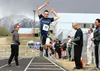 Redington Jr./Sr. High School sophomore Nathan Ashworth leaps into the pit during the boys' long jump at the Colony Invitational track and field meet on Friday, May 6, 2016. Ashworth qualifie