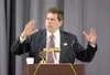Sen. Mark Begich speaks to Rotary Club members Thursday at the Moose Lodge in Palmer. Begich talked about oil and gas, tourism, mining and business. ROBERT DeBERRY/Frontiersman.com