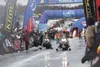 Chris Carroll and Ray Chvastasz — Team 5 — blast out of the starting chute on Big Lake during the restart of the 2015 Iron Dog Pro Class in Big Lake Feb. 22. HEATHER A. RESZ/Frontiersman