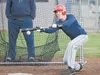 Alaska Road Warrior Jacob Butcher squares up to lay down a bunt during Monday’s practice in Wasilla. ROBERT DeBERRY/Frontiersman.com