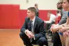Palmer High School boys varsity basketball coach Jason Marvel watches the Moose play the Wasilla Warriors at Wasilla High School this past season. Marvel is stepping down as head coach after 