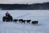 Jacob Mann/FrontiersmanSanta Claus followed a dog team across Knik Lake Saturday for the annual Knik Kid’s Christmas Party.