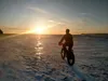 Biking the beach near Kincaid Zack Fields