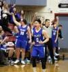 Palmer guard Dae Osiensky celebrates after a three-pointer during a 46-40 win over Wasilla Tuesday. Courtesy of Bruce Eggleston/matsusports.net