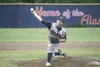 Wasilla Road Warriors starter Mitchell Chauvin fires a pitch during a 4-2 loss to the California-based Team Avenue Aces in the Todd Ryan Memorial championship game Sunday at McManus Field in 