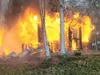 Courtesy photo/Big Lake-Meadow Lake Fire District Fire officials
are investigating the cause of a blaze Monday afternoon that burned
a Burnt Point home to the ground.