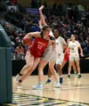 Wasilla's Layla Hays drives the base line against Anchorage Christian School during the 4A girls state title game. Bruce Eggleston/matsusports.net