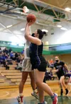Palmer junior Cheyanne Frantzich draws a foul early during a win over Wasilla in the Northern Lights Conference girls semifinals Friday at Colony High. Courtesy of Bruce Eggleston/matsusports
