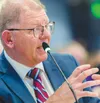 Mat-Su Borough School District Superintendent Dr. Randy Trani speaks during a joint meeting with the Mat-Su Assembly Tuesday. J. David McChesney/Frontiersman