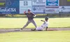 Mat-Su's Jacob Hughey is forced out at second base during a game against the Chugiak Chinooks earlier this season. Hughey was named first-team All-ABL. Jeremiah Bartz/Frontiersman