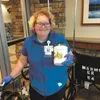 Project SEARCH intern Coty Strable smiles for a photo with her personalized sanitization bucket at Mat-Su Regional Medical Center last month. Courtesy photo