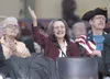 Wasilla resident Debbie McCarthy holds her hand up as she sings
along with local musician Adele Morgan Saturday at the "Liberty for
We the People Concert and Rally" in Wasilla.