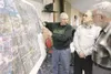 ROBERT DeBERRY/Frontiersman Howard Bess, left, talks with
Citizens Advisory Committee members Al Strawn, center, and George
Strother about the Palmer-Wasilla Highway Eastern Terminus Project
