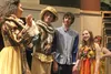 Mistress and Master Page (Lunia Oriel and Nate Sandidge), left, show approval of the betrothed — their daughter, Anne Page (Alexis Oie) and Master Fenton (Hayden Crist) — in Colony High Schoo