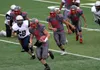 Wasilla senior quarterback Aeron Milliron breaks away for a 76-yard touchdown run on Wasilla's second offensive play of the game during a 30-0 win over Eagle River Friday, Aug. 18, 2017, at W