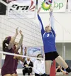 Palmer High junior Macey Buresh sets the ball Thursday during a match against the Dimond Lynx at the ASAA/First National Bank Volleyball Championships at the Curtis D. Menard Memorial Sports 