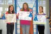 Sherrod DARE poster winners Maria Beck, Jolie Manier and Sophia
Wright. The three students won lunch, ice cream and a tour of the
police station for their winning posters as part of Red Ribbo