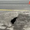 A sinkhole has developed between Matanuska Spur Road and Kepler Lake, reducing traffic on Glenn Hwy at MP 37 to 1-lane Alaska DOT&PF