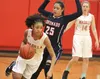 Wasilla freshman Olivia Davies moves the ball down the floor in a 61-31 win over the Coronado Cougars of Henderson, Nevada, Dec. 18 at Wasilla High School. Jeremiah Bartz/Frontiersman