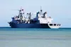The People's Republic of China, People's Liberation Army (Navy) replenishment ship Qiandaohu (AO 886) departs for the at-sea portion of Rim of the Pacific (RIMPAC) Exercise 2014. Twenty-two n
