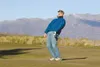 Bob Pence chuckles after making par during a round of golf
Thursday morning at the Palmer Golf Course. (ROBERT
DeBERRY/Frontiersman)