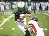 Colony's Daniel Bilafer catches a pass as Juneau's Aquino Brinson tries to make a tackle during Friday's game at Colony High School. ROBERT DeBERRY/Frontiersman.com