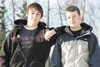 Jace Coulombe, 15, right, has Blake Weiland, 16, to thank for
his life. Weiland rushed to uncover Coulombe after an avalanche
buried the teen in the Hatcher Pass area. ROBERT
DeBERRY/Frontier