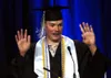 Mat-Su Middle College valedictorian Wade Hastings thank the staff for their dedication and patience, and encouraged everyone to keep learning, to be proud of their accomplishments, and invoki