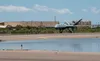 An MQ-9 Reaper from Creech Air Force Base, Nev., lands at Holloman AFB, N.M., July 8, 2021. The 556th Test and Evaluation Squadron performed a successful two-day test of the MQ-9 Reaper’s Aut