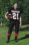 Although it's just her first year playing football, Kerrie
Aldeman has given much-needed consistency to the Houston Hawks'
kicking game. TIM BRODT/Frontiersman
