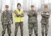 PAMELA SPEER/Courtesy photo From left, Civil Air Patrol cadets
Levi Doran, Chad Speer, Michael Davenport and Christopher Wolford
prepare to hike into rugged terrain on Sheep Mountain Wednesda