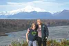 Hanna Elson and her mother Sherrie pose for a photo with Mt. McKinley on their way to Denali National Park for the new Denali Science School program, which teaches students about national par