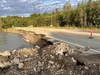 Photos like this have been posted across social media, showing the damage and erosion the Matanuska River has done to the Glenn Highway near MP 63.6. DOT&amp;PF crews have been working throug