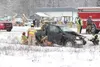Two people were taken to the hospital after a pick-up truck collided with a semi on Tuesday near Big Lake. One person was reportedly in critical condition. Caitlin Skvorc/Frontiersman.com