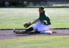 Mat-Su Miners infielder tries to snag the ball off a hop near second base during a 6-0 win ove Chugiak Monday, July 2, 2018, at Hermon Brothers Field in Palmer. JEREMIAH BARTZ/ Frontiersman