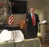 Casey Sullivan, director of state public affairs for Caelus Energy Alaska, discusses the company’s North Slope oil discovery at Smith Bay during the weekly meeting of the Greater Wasilla Cham