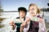 ROBERT DeBERRY/Frontiersman Noah and Madeline Smith hold the $50
they each received after returning a wallet they found while
snowboarding in the Hatcher Pass area.