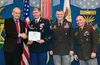 E. Casey Wardynski, left, assistant secretary of the Army for manpower and reserve affairs; Gen. Paul E. Funk II, commander of U.S. Army Training and Doctrine Command; and Maj. Gen. Frank Mut