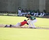 Mat-Su Miners first baseman Hunter Simmons catches the throw back to first as a Chugiak baserunner slides back safely during Mat-Su's 3-2 win over the Chinooks July 24 at Hermon Brothers Fiel