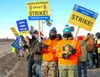 Local union members support bus drivers in the Mat-Su during the ongoing strike. Courtesy of Patrick FitzGerald