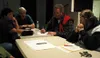 Sherri Williams, Mike Chmielewski, Hal Hodges and Fran
Seager-Boss discuss their hopeful plans for the Matanuska Maid
warehouse building during a recent meeting of the Matanuska
Cultural and 