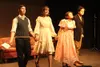 From left, Steven Sutcliffe (15) plays Jim O’Connor, Grace Eldridge (16) plays Laura Wingfield, Hannah Holtz (16) plays Amanda Wingfield and Aidan Barnett (17) plays Tom Wingfield in the Colo