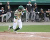 Mat-Su infielder Austin Dennis puts down a bunt during a 5-1 win over the Anchorage Bucs Wednesday at Hermon Brothers Field in Palmer. Jeremiah Bartz/Frontiersman