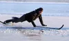 Jason Lipe falls to the ice while skating on Finger Lake earlier this winter. On Saturday, the City of Wasilla will host a "Skate the Lake" party at Newcomb Park on Wasilla Lake in downtown W