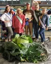 Brian Shunskis, of Fairbanks won the 2021 Alaska State Fair Giant Cabbage Weigh Off with an 86.15 pound piece of produce named "Clean Green." Jacob Mann/Frontiersman