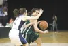 ROBERT DeBERRY/Frontiersman Colony freshman point guard Jerica
Nelson drives past Soldotna’s Kelci Benson during Thursday’s game
at the ASAA/First National Bank 4A State Basketball Championsh
