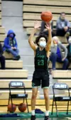 Colony's Jace Underwood fires a three during a win over Soldotna. Courtesy of Bruce Eggleston/matsusports.net