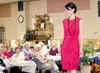 Joy Mielke models the business professional attire accented with a black necklace during the Pioneers of Alaska Igloo No. 11’s 23rd annual Salad Luncheon and Style Show at the Palmer Moose Lo